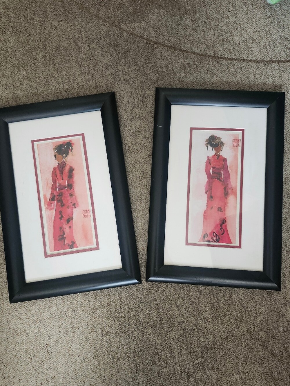 Pink Asian-Inspired Fashion Art Print (Set of 2)